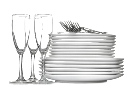 Clean plates glasses and cutlery image