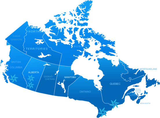 Locations map our offices image