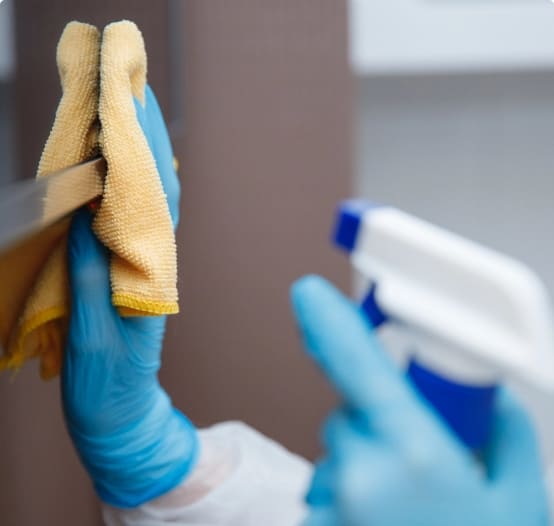 Surface cleaning with gloves